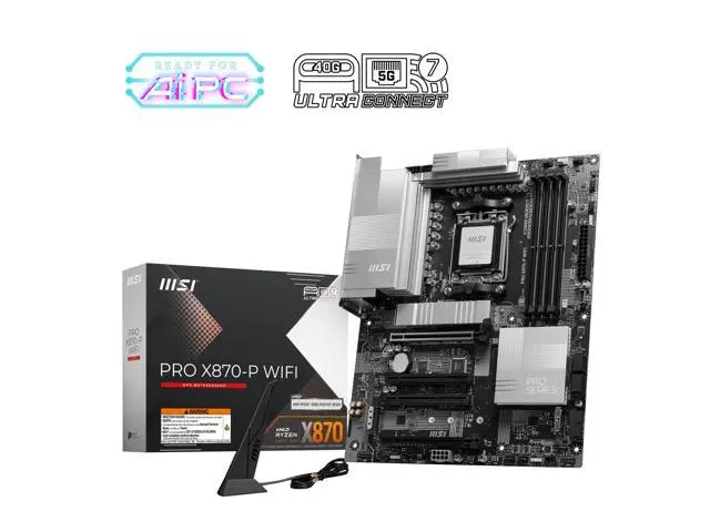 MSI PRO X870-P WIFI ATX AM5 Motherboard, USB 4.0, 4x SATA 6Gb/s, AMD Wi-Fi 7,USB 4.0 - Newegg.com