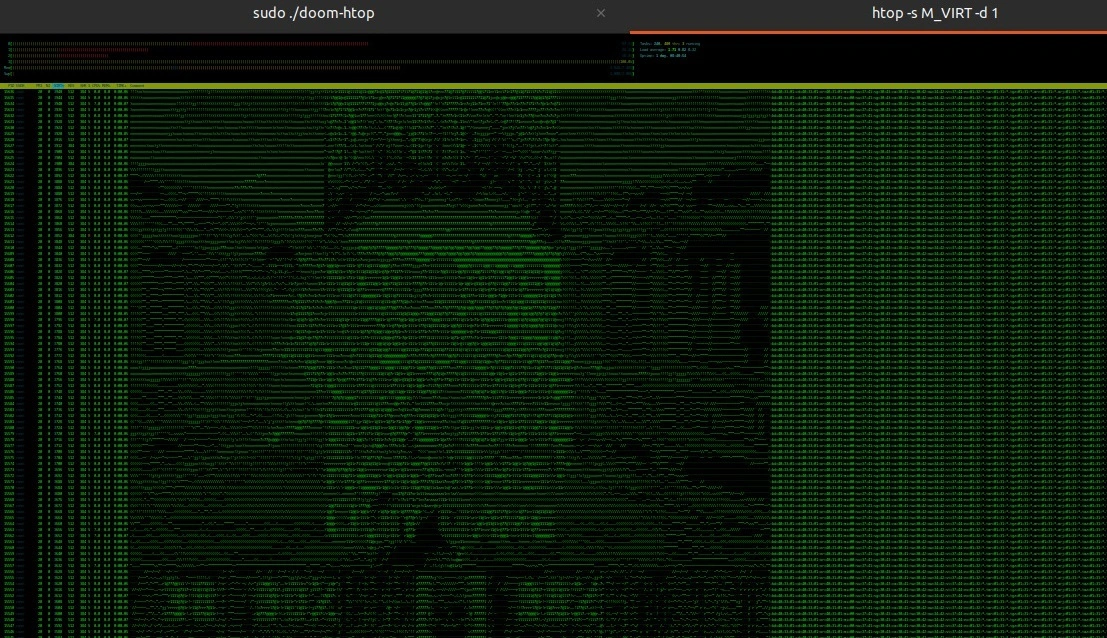 GitHub - 0x0mer/doom-htop: The classic DOOM game over htop, the text-based process viewer