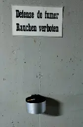 [OC] Ashtray right under a "no smoking" sign, inside a nuclear shelter, Switzerland