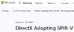 Wow! Microsoft DirectX Adopting SPIR-V Moving Forward