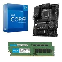 Intel Core i7-12700K, MSI Z790-P Pro WiFi DDR4, Crucial 16GB DDR4-3200 Kit, Computer Build Bundle - Micro Center